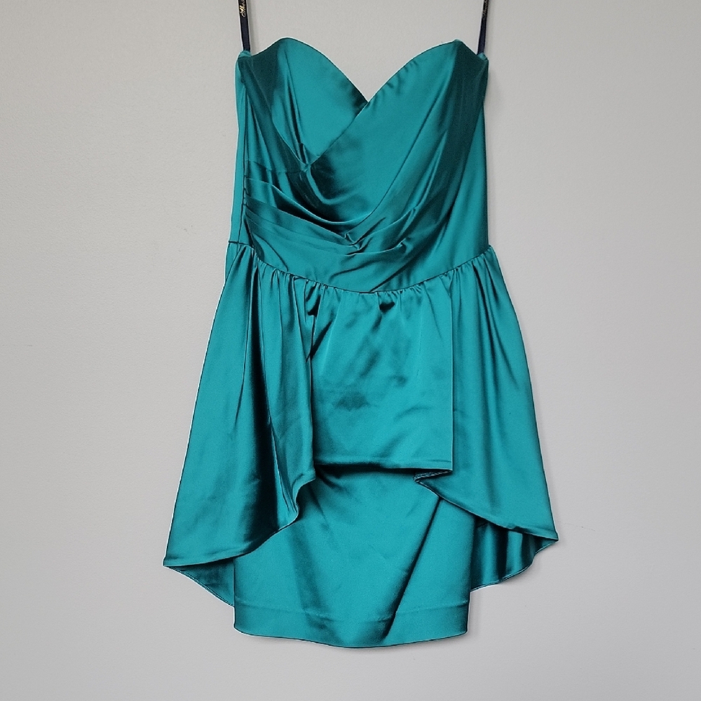Shoshanna Strapless Teal Dress